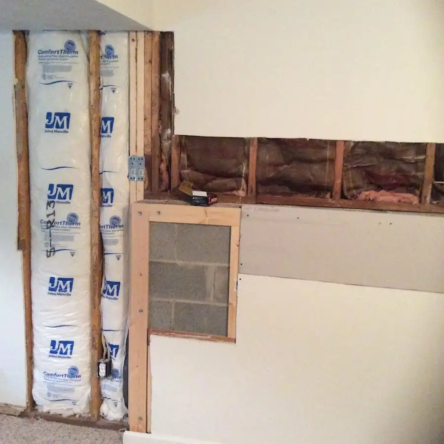 Wall insulation replacement during Contents Cleaning & Restoration in Weymouth Town